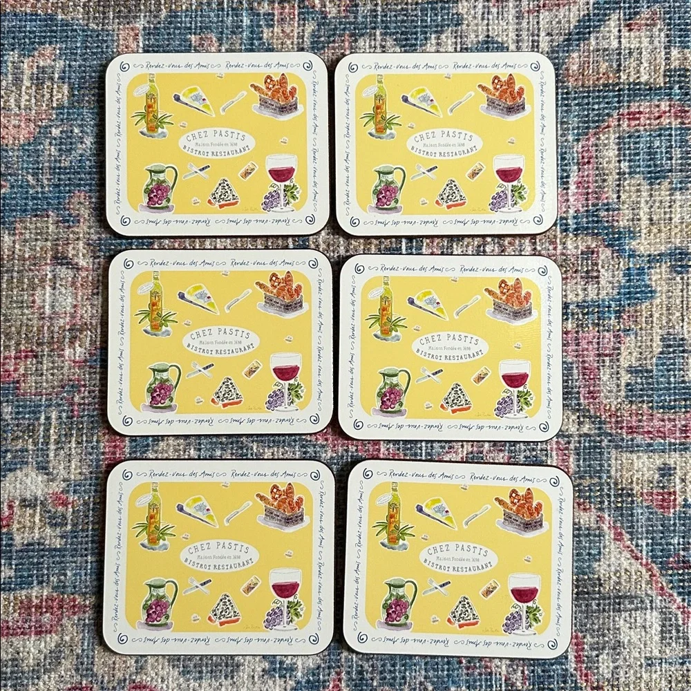 🍷 NWT JASON coaster set rendez-vous coasters with box NIB new vintage French
